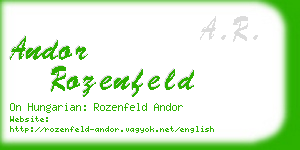 andor rozenfeld business card